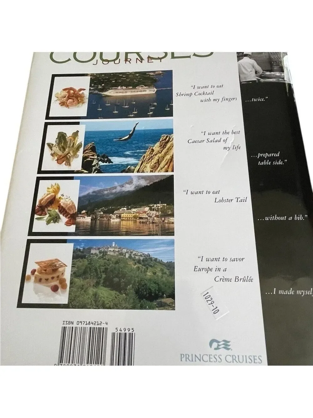 Autographed Courses, A Culinary Journey, by Princess Cruises, Cookbook